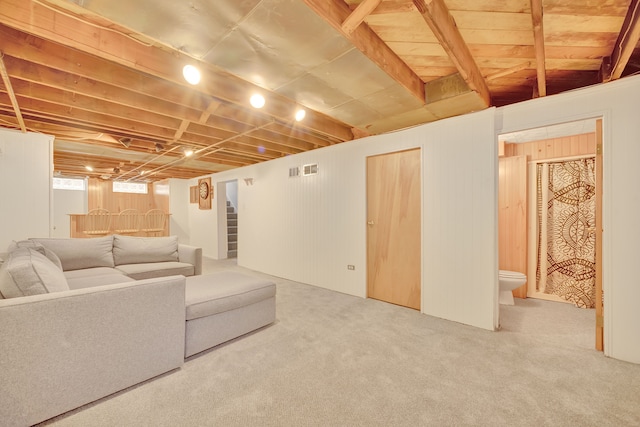 4423 Groveland Ave, Royal Oak, MI 48073 - carpeted living room with stairs