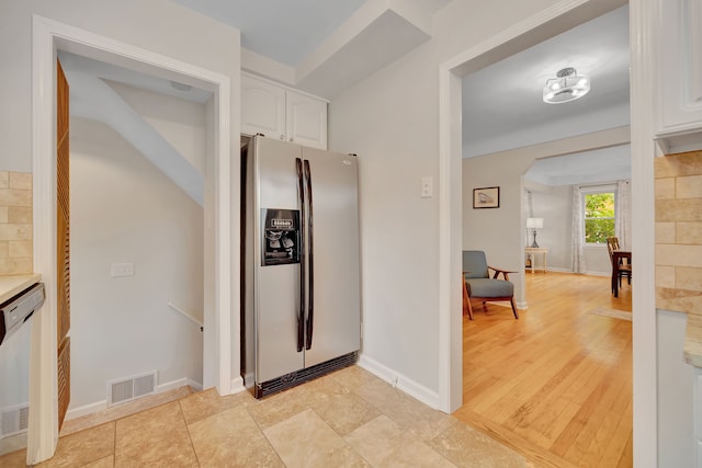 4423 Groveland Ave, Royal Oak, MI 48073 - kitchen featuring appliances with stainless steel finishes, baseboards, white cabinetry, and visible vents