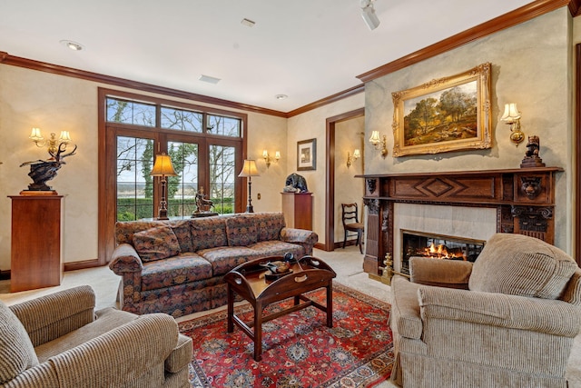 6242 131st St, Saugatuck, MI 49453 - living room with baseboards, a fireplace, and carpet floors