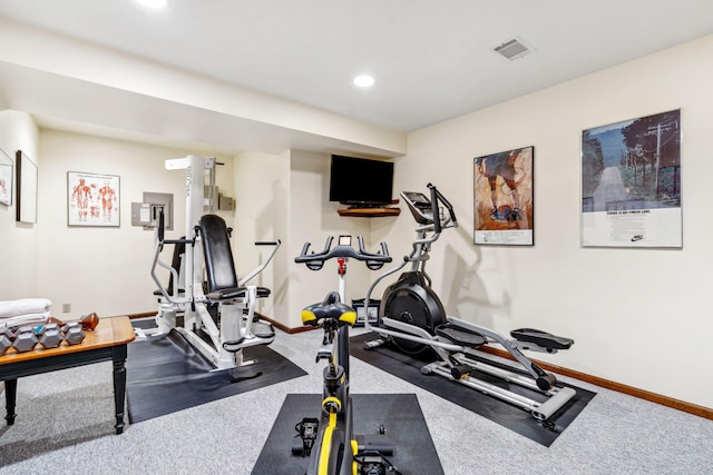 6242 131st St, Saugatuck, MI 49453 - exercise area featuring baseboards, visible vents, and recessed lighting