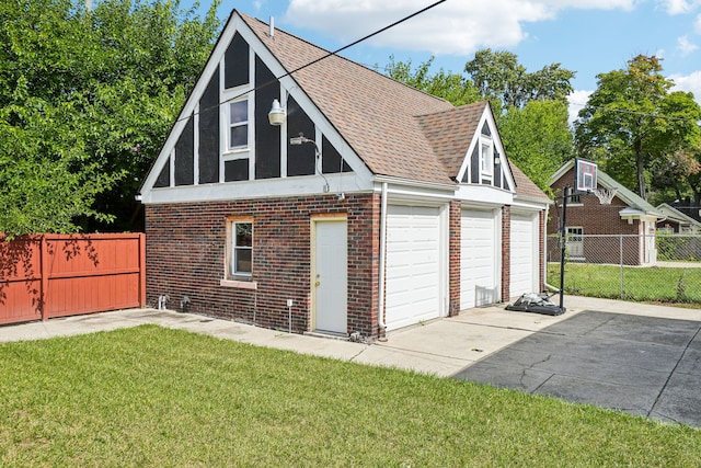 view of garage