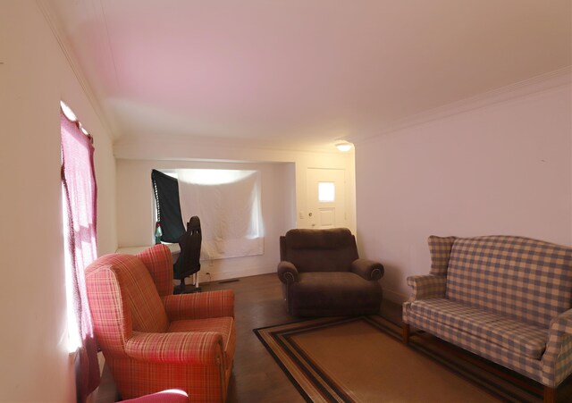 1406 Lincoln Ave, Flint, MI 48507 - living room featuring ornamental molding and a wealth of natural light