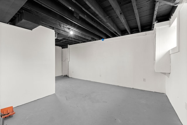 view of finished basement