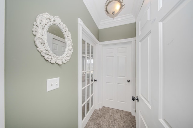 5050 Pleasant Lake Rd, Ann Arbor, MI 48103 - hall featuring carpet floors and ornamental molding