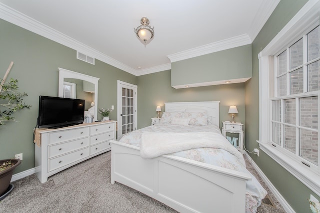 5050 Pleasant Lake Rd, Ann Arbor, MI 48103 - bedroom featuring light carpet and ornamental molding
