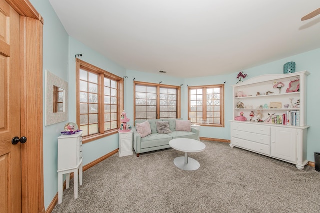 5050 Pleasant Lake Rd, Ann Arbor, MI 48103 - sitting room with carpet and a ceiling fan
