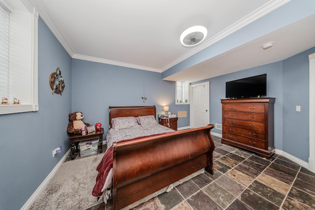 5050 Pleasant Lake Rd, Ann Arbor, MI 48103 - bedroom with stone tile flooring and crown molding