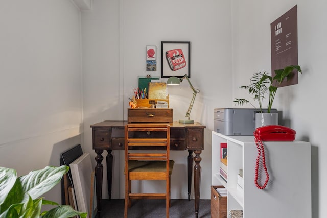 view of home office