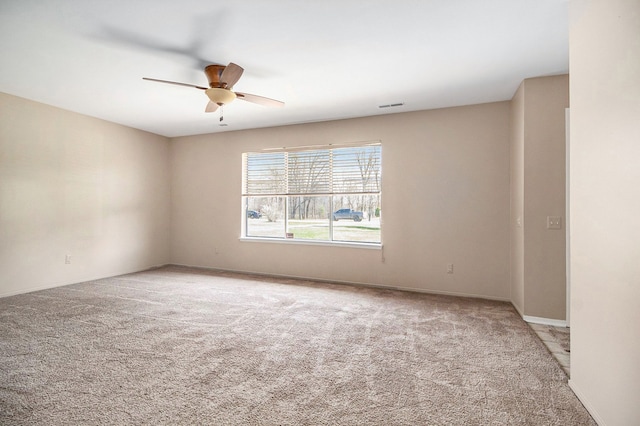 28531 Greening St, Farmington Hills, MI 48334 - unfurnished room featuring visible vents, baseboards, a ceiling fan, and carpet floors