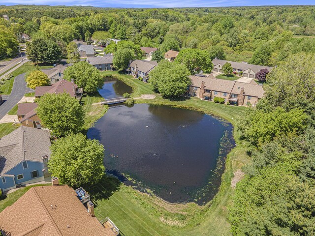 17650 Woodbridge Rd # 1, Spring Lake, MI 49456 - aerial view of residential area featuring a forest and a large body of water