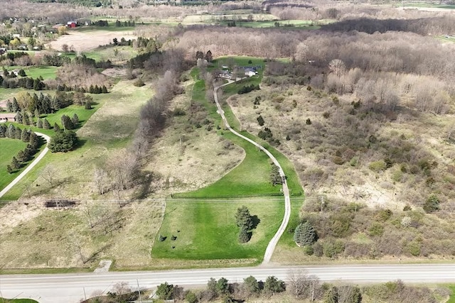 aerial view with a rural view