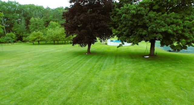 view of yard with an outdoor pool