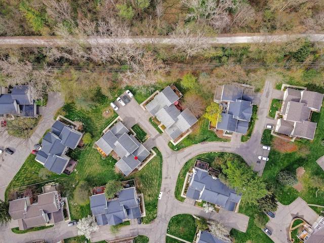 aerial view with a residential view