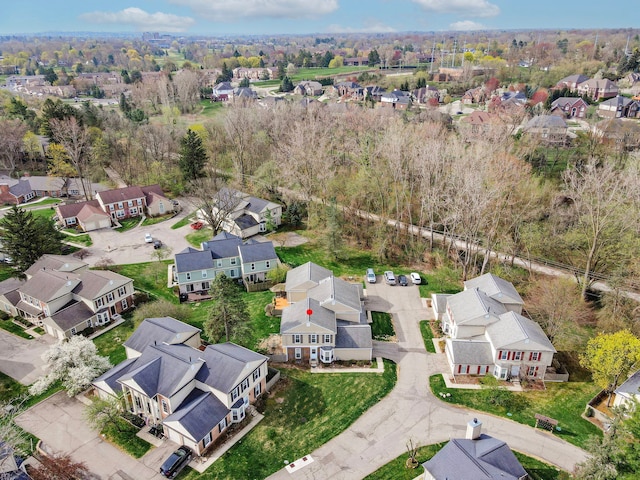drone / aerial view featuring a residential view