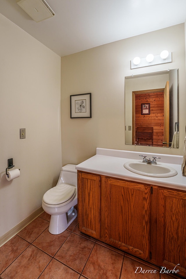 3770 Pine Ln, Saranac, MI 48881 - half bath with vanity and tile patterned floors