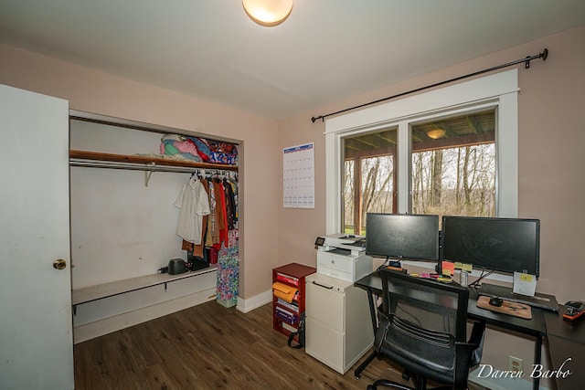 3770 Pine Ln, Saranac, MI 48881 - office space with dark wood-type flooring and baseboards