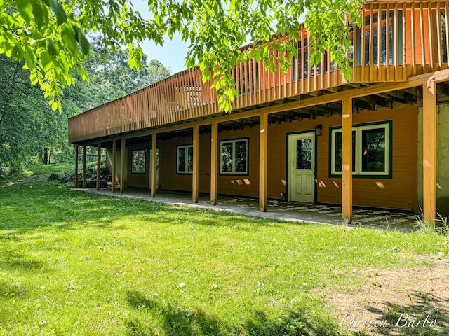 3770 Pine Ln, Saranac, MI 48881 - rear view of property featuring a yard and a wooden deck