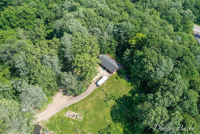3770 Pine Ln, Saranac, MI 48881 - aerial view of property and surrounding area with a heavily wooded area
