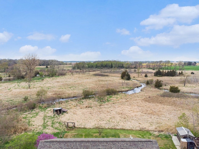 view of yard with a rural view