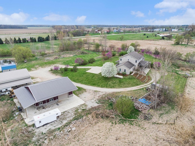 aerial view with a rural view