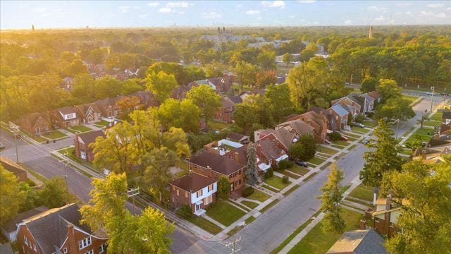 aerial view featuring a residential view