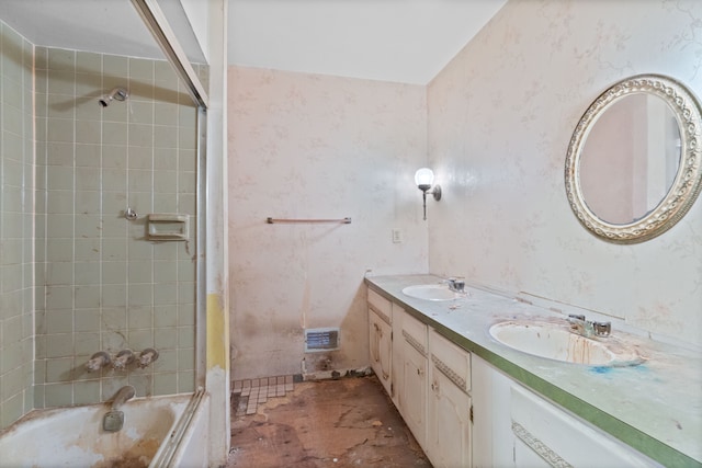 2975 Hadden Rd, Rochester, MI 48306 - bathroom with visible vents, a sink, and wallpapered walls