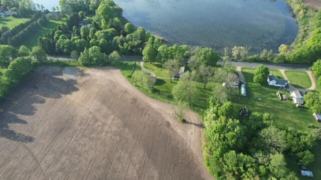 6395 W U Ave, Schoolcraft, MI 49087 - aerial overview of property's location featuring a nearby body of water