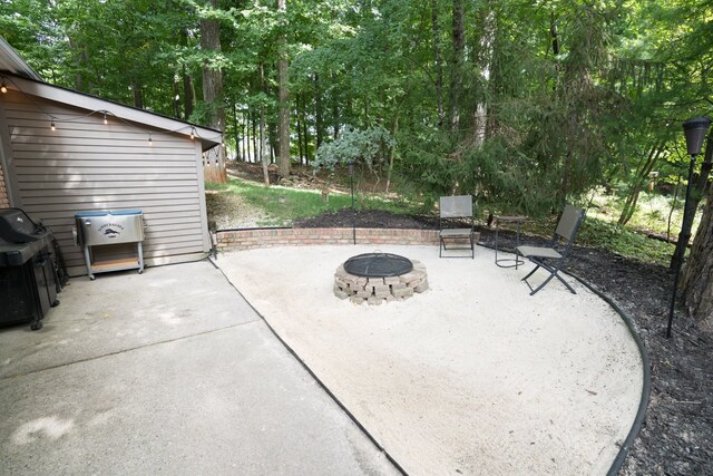 45778 Fermanagh Dr, Northville, MI 48168 - view of patio with grilling area and an outdoor fire pit