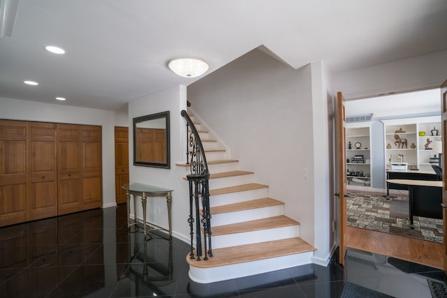 45778 Fermanagh Dr, Northville, MI 48168 - staircase featuring recessed lighting and baseboards