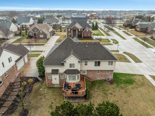 bird's eye view with a residential view