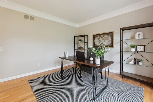 45055 Walnut Rdg, Northville, MI 48168 - office with wood finished floors, ornamental molding, and baseboards