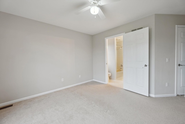 45055 Walnut Rdg, Northville, MI 48168 - unfurnished bedroom with carpet flooring, baseboards, connected bathroom, and a ceiling fan