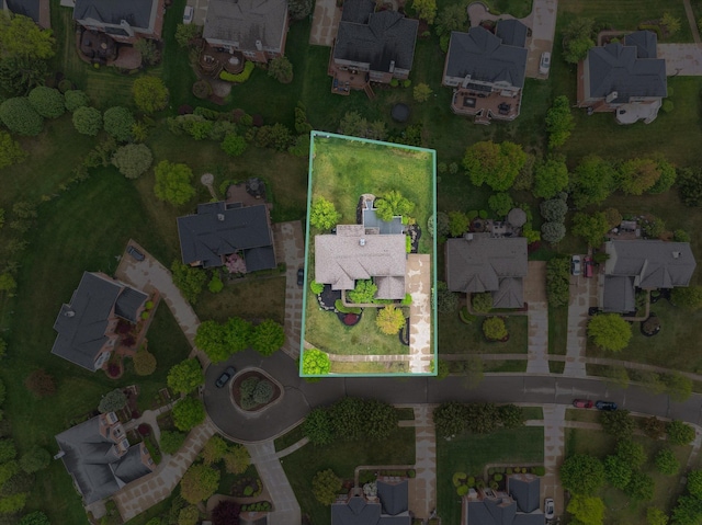 45055 Walnut Rdg, Northville, MI 48168 - aerial perspective of suburban area featuring property boundaries highlighted