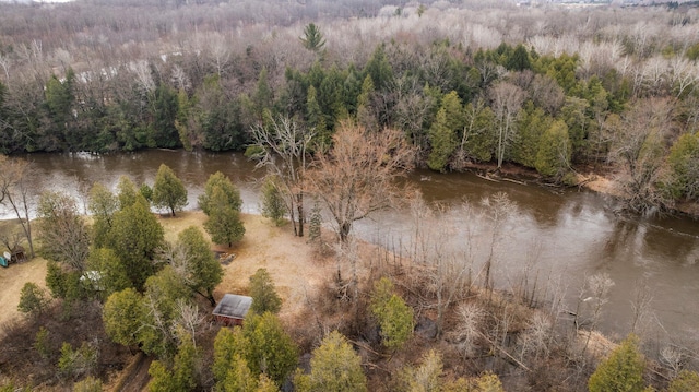 aerial view featuring a forest view