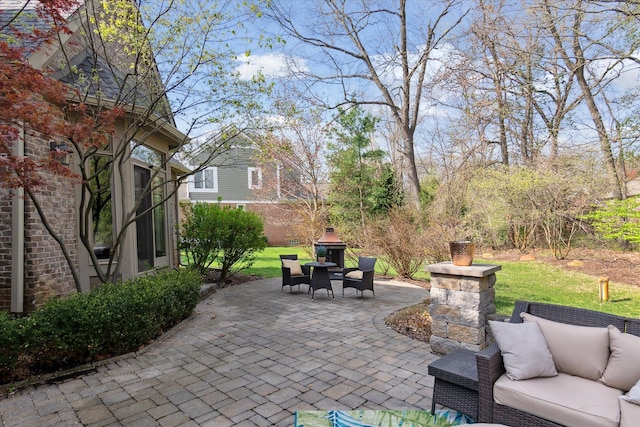 view of patio / terrace featuring an outdoor living space