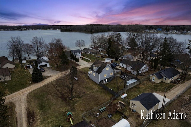 14319 Park Dr, Mecosta, MI 49332 - aerial view at dusk of a water view and a residential view