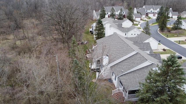 aerial view with a residential view