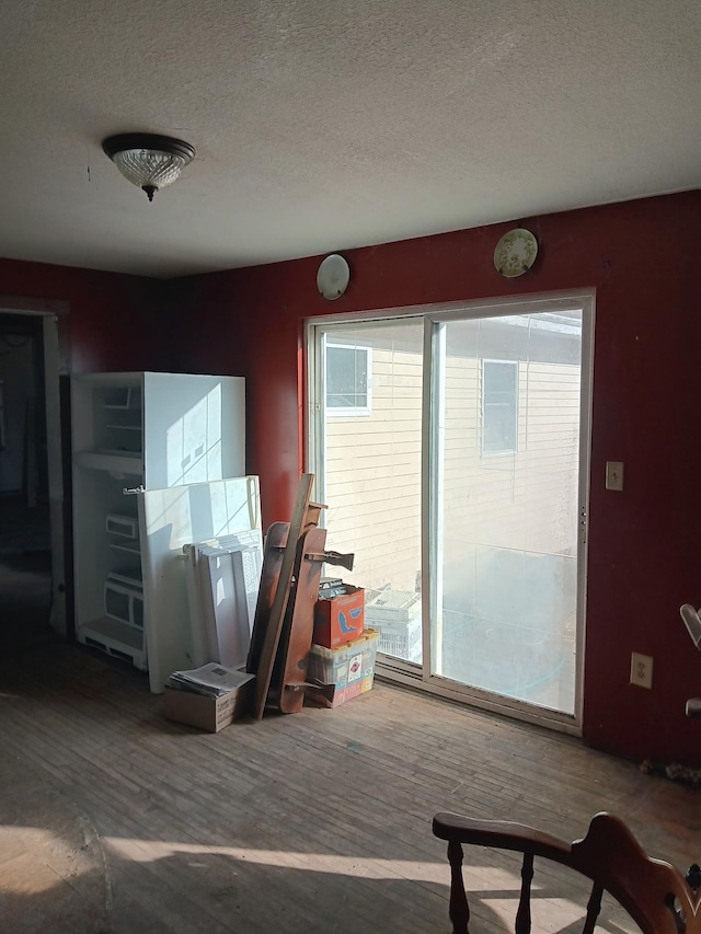 4950 Cottrell Rd, Vassar, MI 48768 - interior space featuring a textured ceiling, wood finished floors, and a wealth of natural light