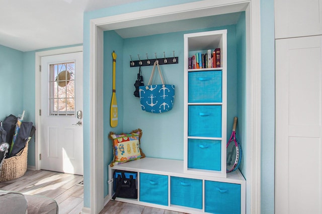 mudroom featuring wood finished floors