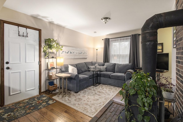 living area with wood finished floors