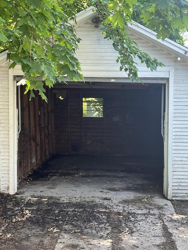view of garage