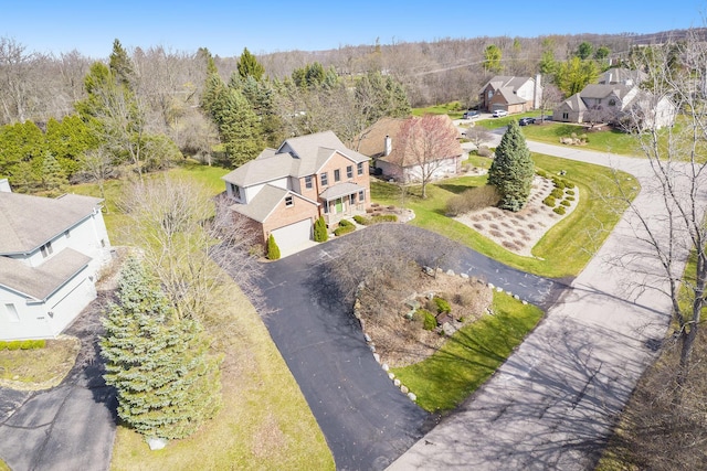 aerial view featuring a residential view