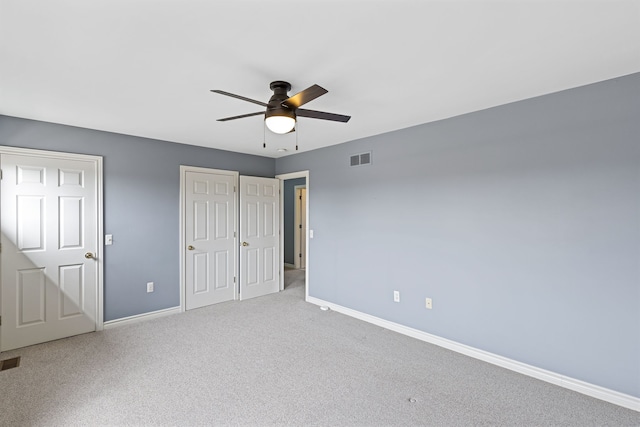 1053 Woodward Hts, Ferndale, MI 48220 - unfurnished bedroom with ceiling fan, visible vents, baseboards, and carpet floors