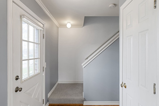 1053 Woodward Hts, Ferndale, MI 48220 - doorway featuring baseboards and crown molding