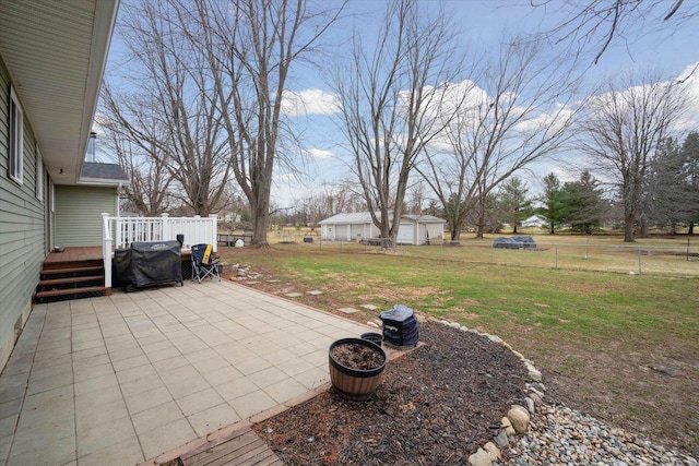 739 Gasper St, Chesaning, MI 48616 - view of yard featuring fence, a deck, and a patio