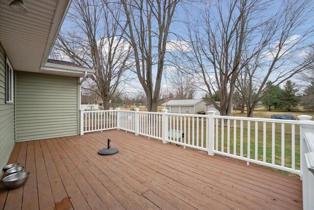 739 Gasper St, Chesaning, MI 48616 - view of wooden terrace