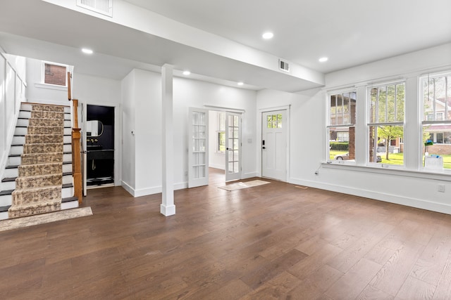 1651 Edison St, Detroit, MI 48206 - foyer featuring wood finished floors, stairs, recessed lighting, and baseboards