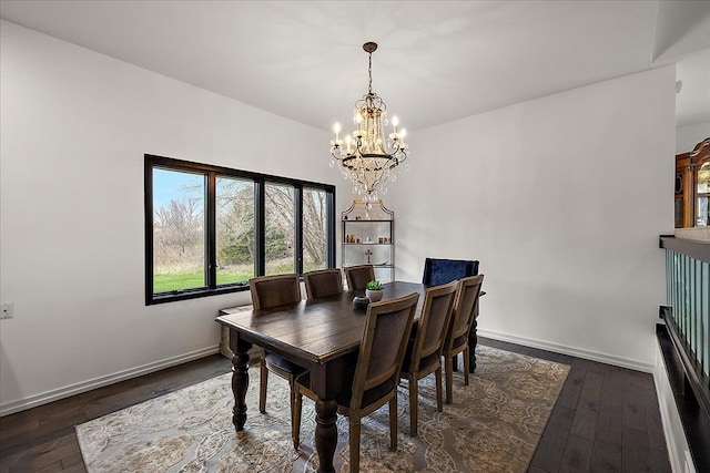 1194 Eagle Nest, Milford, MI 48381 - dining room featuring a chandelier, wood-type flooring, and baseboards