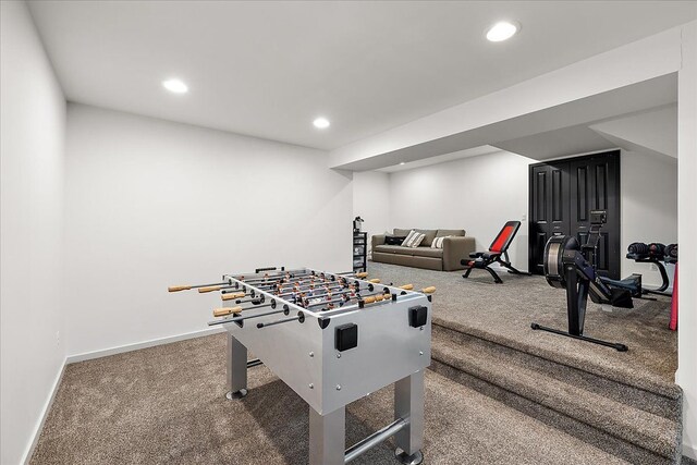 1194 Eagle Nest, Milford, MI 48381 - game room featuring recessed lighting, carpet, and baseboards