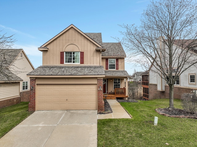 31052 Silverdale Dr, Novi, MI 48377 - traditional home featuring roof with shingles, concrete driveway, a garage, and a front yard